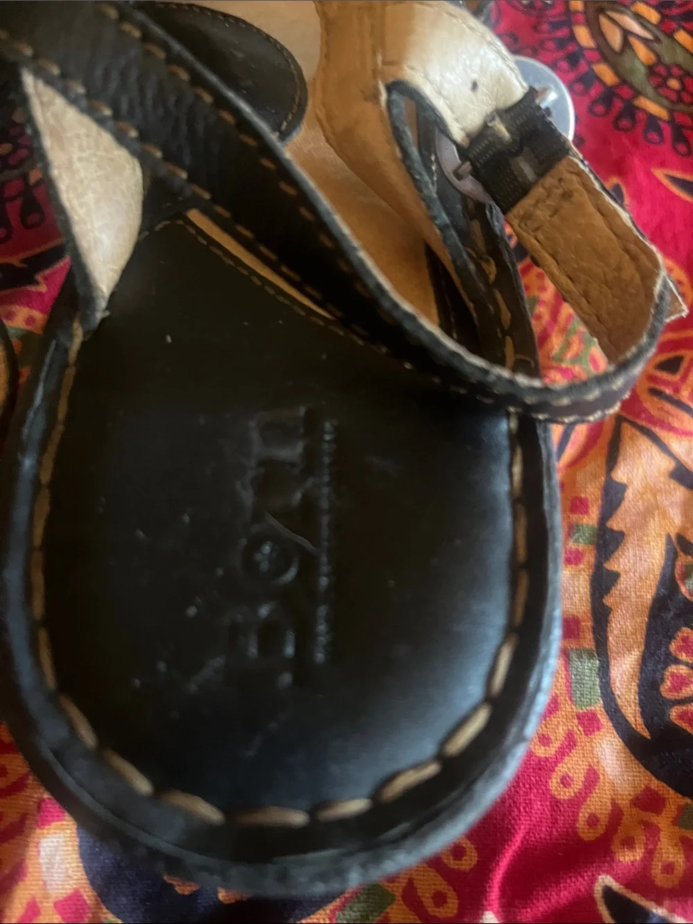 Born Black Strappy Leather Buckle Sandals